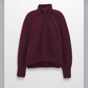 PrAna || ‘Blazing Star Sweater’ Merino Wool Blend Oversized Crop Boucle Knit